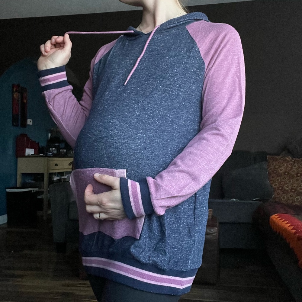 Motherhood Maternity Kangaroo Baseball Hoodie